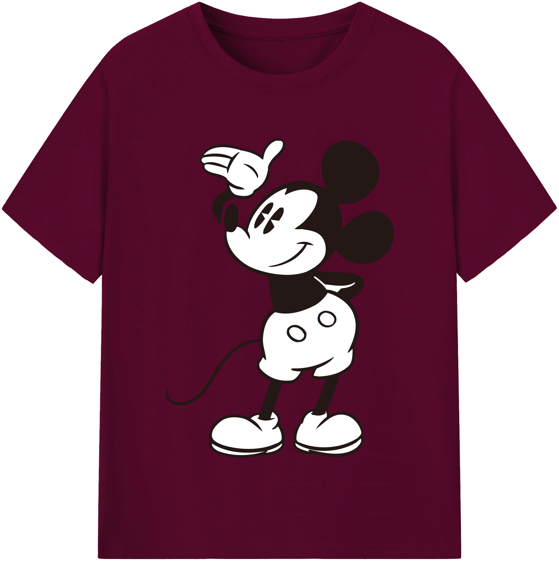 （画像用） ミッキーマウス Mickey Mouse レディースカジュアルプリントTシャツ（綿100％）